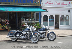 Two Harleys - Broad Street - Seaford - 30 7 2010
