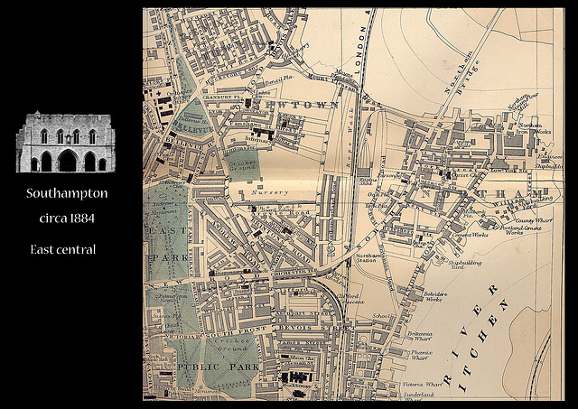 Southampton map c 1884 East central