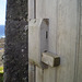 Traditional wooden door lock.