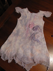 dress for a 4-year old girl feted on cotton gauze han-dyed