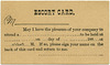 Escort Card, 1880s