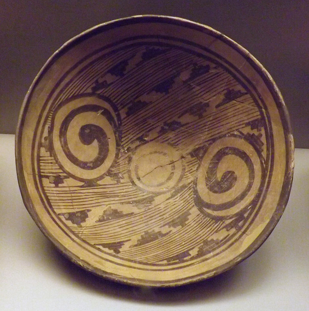 Bowl with Decoration in in the Dimini Style in the National Archaeological Museum in Athens, June 2014