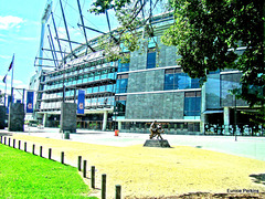 Outside Melbourne Sports Centre