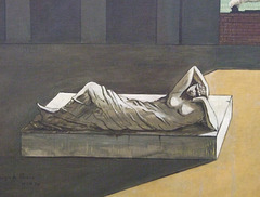 Detail of The Soothsayer's Recompense by DeChirico in the Philadelphia Museum of Art, August 2009