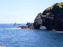 Details of rugged volcanic coast.