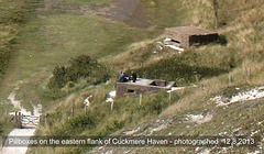 Pillboxes on the eastern flank of Cuckmere Haven - photographed  12 8 2013