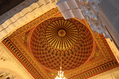 Carved and painted wood interior dome