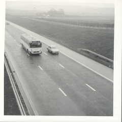 Northern General Transport coach on the M62 Motorway - January 1972