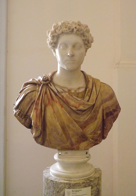 Portrait of a Young Marcus Aurelius in an Alabaster Bust in the Naples Archaeological Museum, July 2012