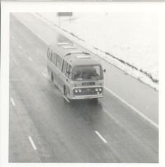 Lancashire United Transport coach on the M62 Motorway - January 1972