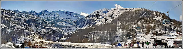 Zermatt : panoramica verso le piste in quota
