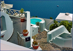 Santorini : Oia, lussuose villette sul mare -