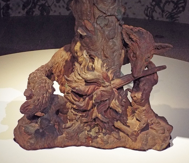Detail of the Fox Setting Fire Fountain from Versailles in the Metropolitan Museum of Art, May 2018