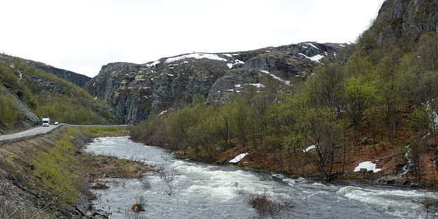 Norway, The Road along the River of Altaelva