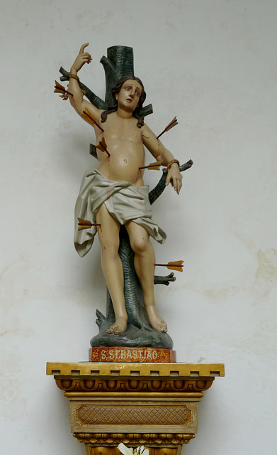 Braga Cathedral Cloister- Polychrome Effigy of Saint Sebastian