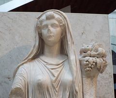 Detail of Livia as Fortuna from Iponuba in the Archaeological Museum of Madrid, October 2022