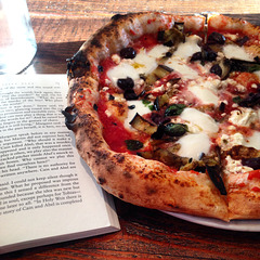 Book and pizza