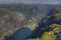 Lysebotn and the fjord seen from the trail to Kjeragbolten