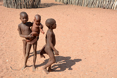 Namibia, Himba Children in the Village of Onjowewe