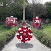 V.E. Day Decorations, Staxton & Willerby War Memorial, North Yorkshire