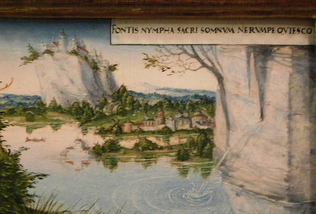 Detail of Nymph of the Spring by Cranach in the Metropolitan Museum of Art, February 2019
