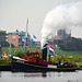 Sail 2015 – Steam tug Hercules blowing its whistle
