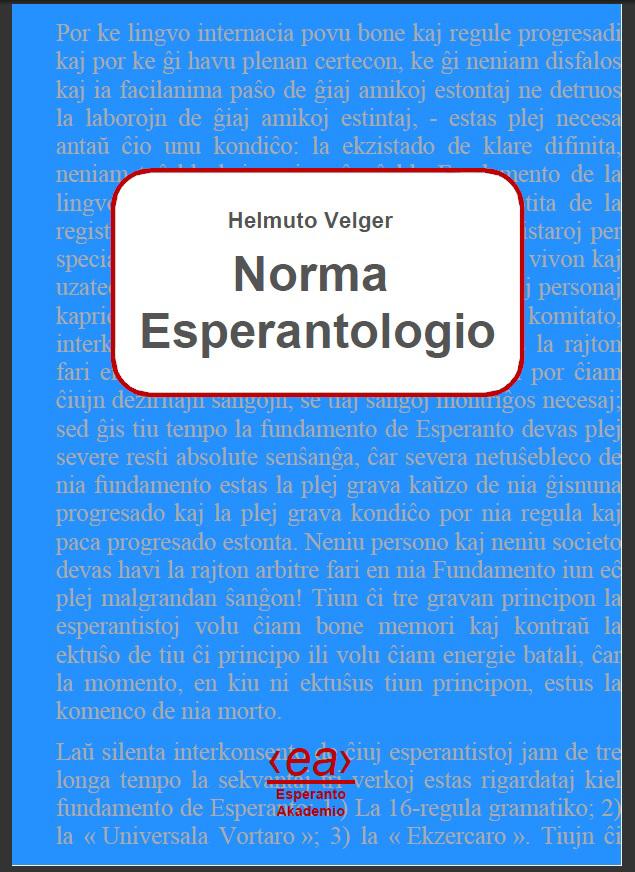 Velger, Norma Esperantologio, 1999