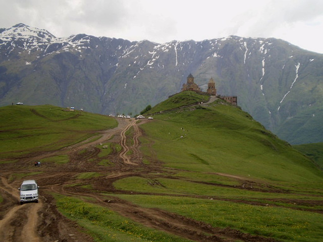 Access road to Gergeti.