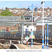 Brighton Station - signal gantry at the far end of Platforms 1&2 - 27 5 2022