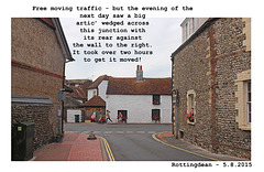 Free-moving traffic Wed - wedged artic Thurs - Rottingdean 5 8 2015