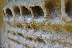 Weathered and worn in life and death. Details from a Gravestone
