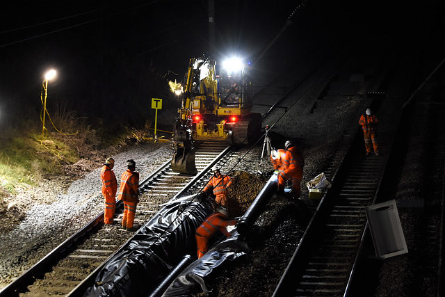 Men at work on the railway.