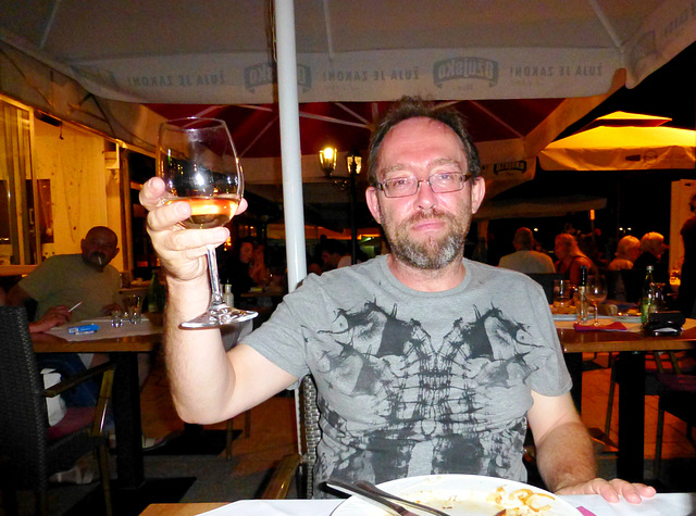 HR - Fažana - me, enjoing a great meal and great wine HR - Fažana - me, enjoing a great meal and great wine
