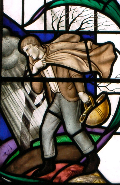 Detail of east window by Christopher Webb, Toddington Church, Bedfordshire