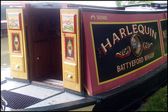Harlequin narrowboat