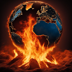 Globe burning up in the fire