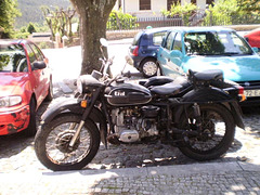 Ural with sidecar.