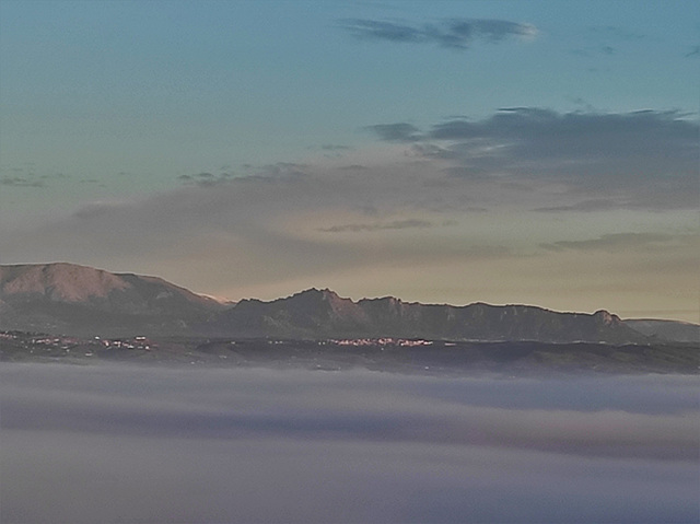 Early morning from the house - La Sierra de La Cabrera on the horizon.