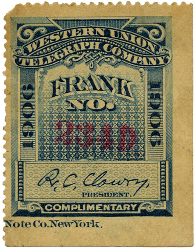 Western Union Telegraph Company, 1906, Complimentary