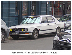 1985 BMW 525i Bexhill 12 8 2023