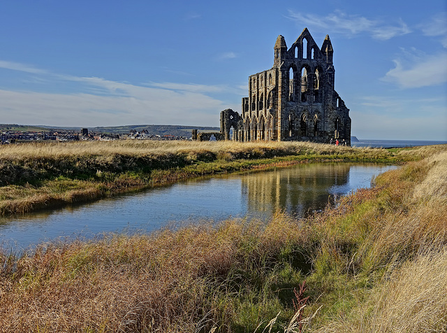 Whitby Abbey Church and pond