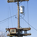 Old series street lighting circuit regulator pole in Bluffton, Indiana