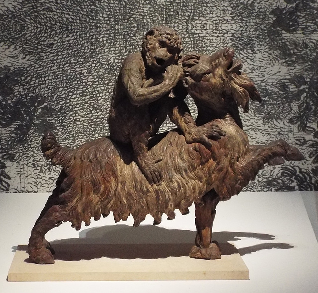 Monkey Riding a Goat Sculpture from Versailles in the Metropolitan Museum of Art, May 2018