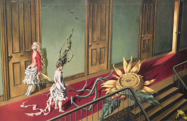 Detail of A Little Night Music by Dorothea Tanning in the Metropolitan Museum of Art, January 2022