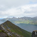 Norway, The Island of Senja, Pale Rainbow over Øyfjorden