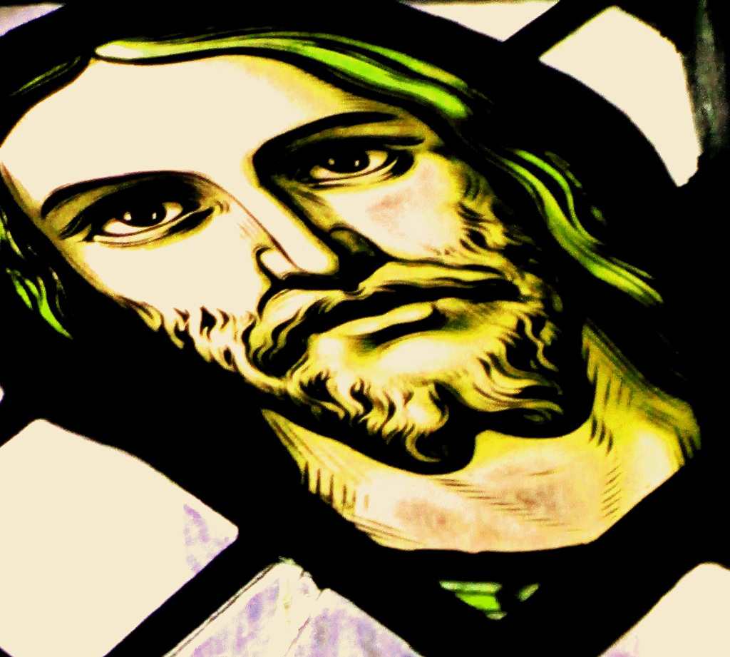 Stained glass Jesus.