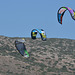 Rhodes, Prasonisi, Wings of Kite-surfers