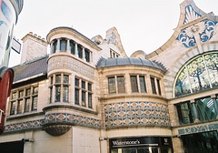 Detail of Waterstone's Bookshop Norwich, part of the Royal Arcade Complex