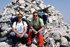 Alan & Steve at summit of Sgurr a`Mhaim.Ring of Steall 11th May 1993