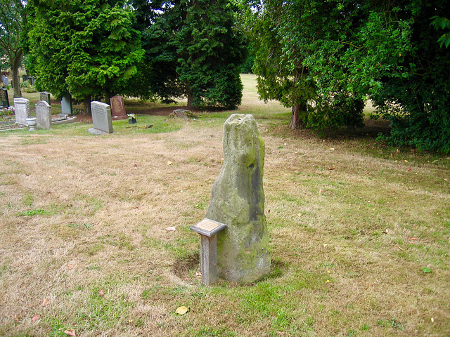 Old boundary stone at the Church of the Holy Trinity in Edingdale